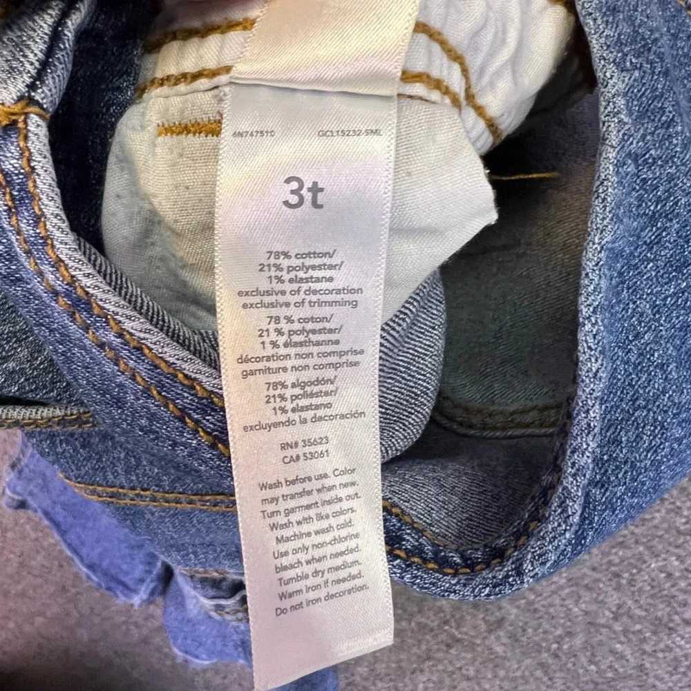 OshKosh B'gosh Denim Overalls Kids 3T Blue Carpenter Casual Stretch Bibs